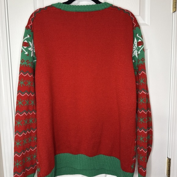 🎅 EPIC Dabbing Santa Ugly Christmas Sweater | Holographic Rocket | Size XXL - Picture 5 of 8